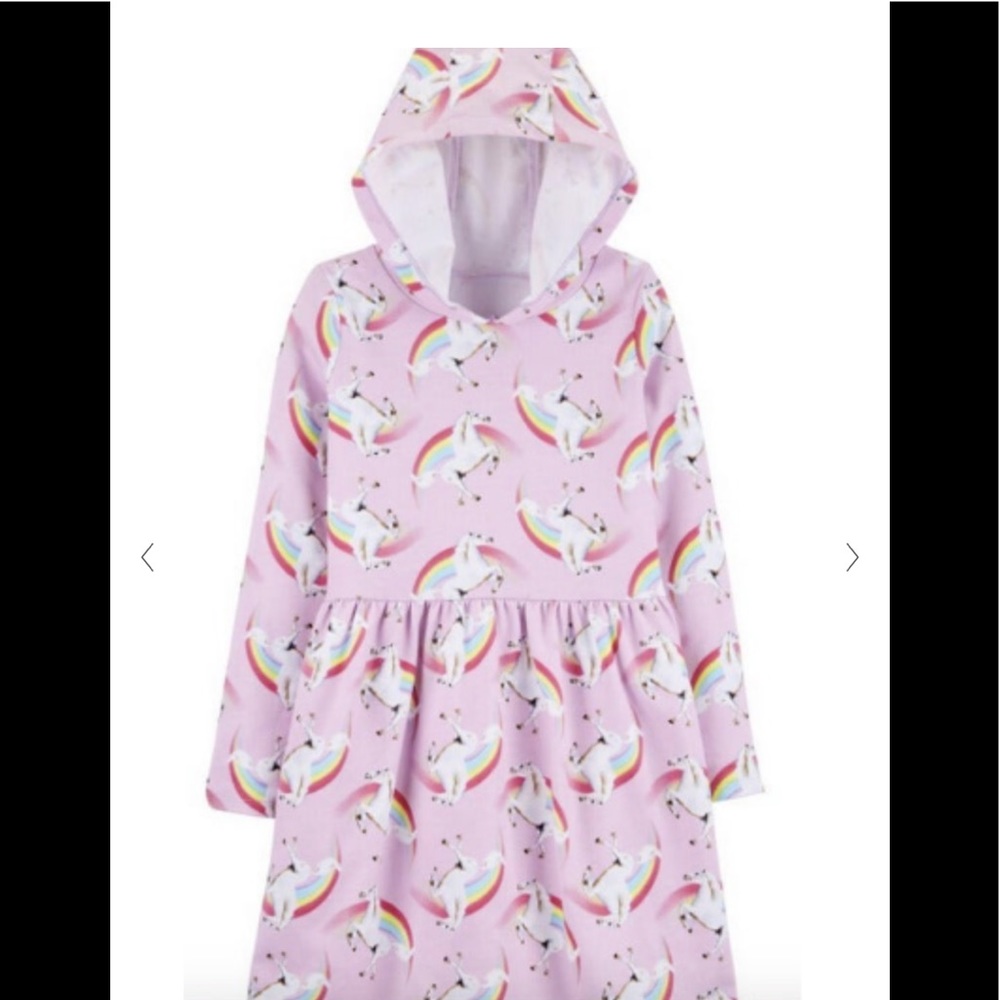 carters unicorn rainbow hoodie dress